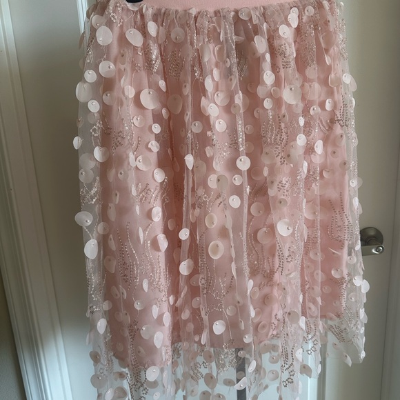 Charlie Paige Blush Sequin Skirt - Picture 10 of 14